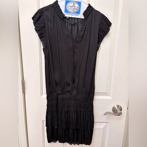 Elegant Black Pleated Dress